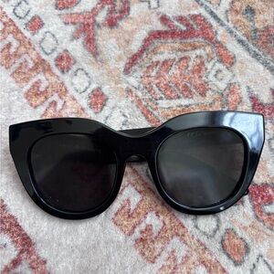 Le Specs Glossy Black Cat-Eye Sunglasses